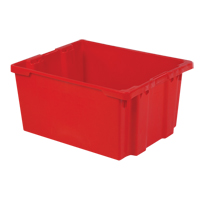 Polylewton Stack-N-Nest&reg; Containers, 15.1" x 30.1" x 24", Red Mukwa Safety Services