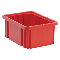 Contenants Divider Box, Plastique, 10,9" la x 8,3" p x 5" h, Rouge Mukwa Safety Services