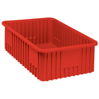 Divider Box&reg; Containers, Plastic, 22.5" W x 17.5" D x 8" H, Red Mukwa Safety Services