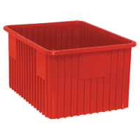 Divider Box&reg; Containers, Plastic, 22.5" W x 17.5" D x 12" H, Red Mukwa Safety Services