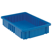 Divider Box&reg; Containers, Plastic, 16.5" W x 10.9" D x 3.5" H, Blue Mukwa Safety Services