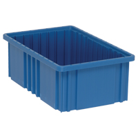 Divider Box&reg; Containers, Plastic, 16.5" W x 10.9" D x 6" H, Blue Mukwa Safety Services