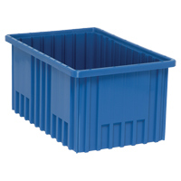 Divider Box&reg; Containers, Plastic, 16.5" W x 10.9" D x 8" H, Blue Mukwa Safety Services