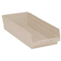 Economy Shelf Bin, 8-3/8" W x 4" H x 17-7/8" D, Ivory Mukwa Safety Services