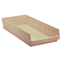Bac pour &eacute;tag&egrave;re &eacute;conomique, 11-1/8" la x 4" H x 23-5/8" p, Ivoire, Capacit&eacute; 60 lb Mukwa Safety Services