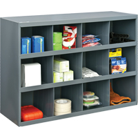 Storage Bin Cabinets, Steel, 12 Drawers, 33-3/4" x 12" x 23-7/8", Grey Mukwa Safety Services