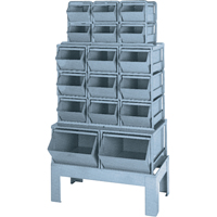 Pre-Engineered Bin Combination, 1000 lbs. Cap., 33-1/2" W x 19 1/2" D x 54-1/4" H, Blue Mukwa Safety Services