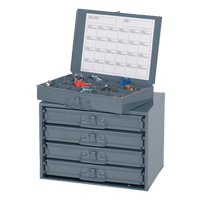 Sliding Cabinets, Steel, 4 Slots, 20" W x 15-3/4" D x 15" H, Grey Mukwa Safety Services