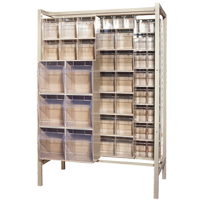 Syst&egrave;me de stockage &agrave; glissi&egrave;re &agrave; bacs basculants autonome, 51-1/4" la x 26" p x 77" h, 101 tiroirs Mukwa Safety Services