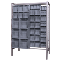 Syst&egrave;me de stockage &agrave; glissi&egrave;re &agrave; bacs basculants autonome, 51-1/4" la x 26" p x 77" h, 101 tiroirs Mukwa Safety Services