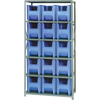 &eacute;l&eacute;ment de rayonnage avec bacs empilables, Acier, Sans boulons, Capacit&eacute; 800 lb, 36" la x 75" h x 18" p Mukwa Safety Services