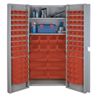 Deep Door Combination Cabinets, 38" W x 24" D x 72" H, Grey Mukwa Safety Services
