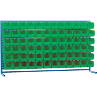 Louvered Rack with Bins, 72 Bins, 72" W x 15" D x 40" H Mukwa Safety Services