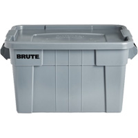 Bac de stockage Brute avec couvercle, 27,88” p x 17,38” la x 15,13” h, Capacit&eacute; 160 lb, Gris Mukwa Safety Services