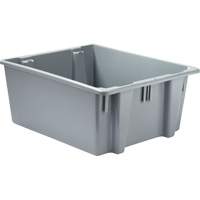 Caisse-palette empilable et emboîtable, 10" x 19,5" x 23,5", Gris Mukwa Safety Services