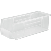 Bac transparent ultra empilable & suspendable, 5-1/2" la, 5" h x 14-3/4" p, Transparent Mukwa Safety Services