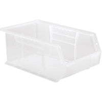 Bac transparent ultra empilable & suspendable, 8-1/4" la, 6" h x 13-5/8" p, Transparent Mukwa Safety Services