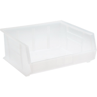 Bac transparent ultra empilable & suspendable, 16-1/2" la, 7" h x 14-3/4" p, Transparent Mukwa Safety Services