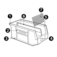 Stack & Hang Bin, 16-1/2" W x 7" H x 14-3/4" D, Blue Mukwa Safety Services