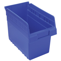 Store-Max Shelf Bins, 6-5/8" W x 8" H x 11-5/8" D, Blue, 44 lbs. Capacity Mukwa Safety Services