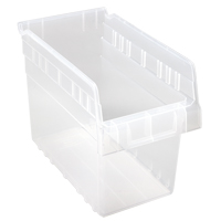 Store-Max Shelf Bins, 6-5/8" W x 8" H x 11-5/8" D, Clear, 44 lbs. Capacity Mukwa Safety Services