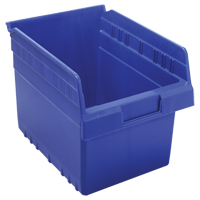 Store-Max Shelf Bins, 8-3/8" W x 8" H x 11-5/8" D, Blue, 44 lbs. Capacity Mukwa Safety Services