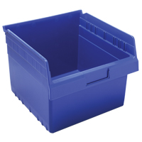 Store-Max Shelf Bins, 11-1/8" W x 8" H x 11-5/8" D, Blue, 44 lbs. Capacity Mukwa Safety Services