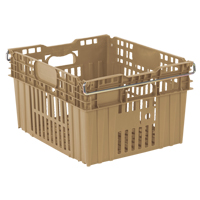 Contenant en plastique empilable Stack-N-Nest pour l'agriculture, 20" x 24" x 13,4", Beige Mukwa Safety Services