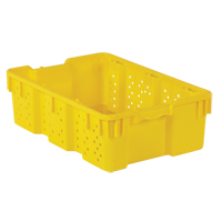 Contenant en plastique empilable Stack-N-Nest pour l'agriculture, 16" x 23,9" x 7,3", Jaune Mukwa Safety Services