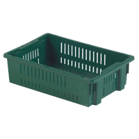 Contenant en plastique empilable Stack-N-Nest pour l'agriculture, 13,1" x 19,7" x 5,6", Vert Mukwa Safety Services