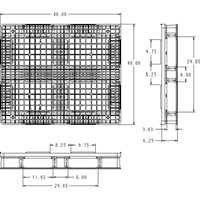 Palette en plastique RachoCell, Acc&egrave;s de Quatre c&ocirc;t&eacute;s, 48" lo x 40" la x 6-1/3" h Mukwa Safety Services