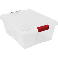Contenant avec loquets en plastique,  la x 21" p x 7,75" h, Transparent Mukwa Safety Services