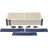 Wire Shelving Unit with Plastic Shelves, Wire Frame with Plastic Shelves, Boltless, 600 lbs. Capacity, 30" W x 72" H x 18" D Mukwa Safety Services