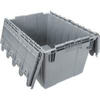 Contenant de distribution en plastique avec dessus basculant, 21,65" x 15,5" x 12,5", Gris Mukwa Safety Services