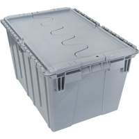 Contenant de distribution en plastique avec dessus basculant, 21,65" x 15,5" x 12,5", Gris Mukwa Safety Services