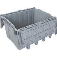 Contenant de distribution en plastique avec dessus basculant, 21,65" x 15,5" x 12,5", Gris Mukwa Safety Services