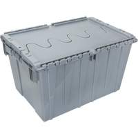 Contenant de distribution en plastique avec dessus basculant, 21,65" x 15,5" x 12,5", Gris Mukwa Safety Services