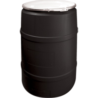 Barils en poly&eacute;thyl&egrave;ne, 55 gal. US (45 gal. imp.), Dessus ouvert, Noir Mukwa Safety Services