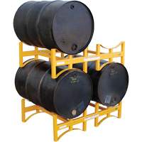 Porte-barils empilable en acier, 2 barils, Capacit&eacute; de 1600 lb, 45-1/2" la x 29-7/8" p x 12-3/4" h Mukwa Safety Services