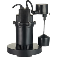 Thermoplastic Submersible Sump Pump, 2560 GPH, 115 V, 4.6 A, 1/3 HP Mukwa Safety Services