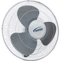 Wall Mount Oscillating Fan, Commercial, 3 Speed, 16" Diameter Mukwa Safety Services