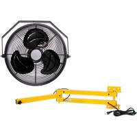 Industrial Workstation Fan Kit with Double Locking Arm, Industrial, 3 Speed, 12" Diameter Mukwa Safety Services