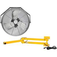 Industrial Workstation Fan Kit with Double Locking Arm, Industrial, 3 Speed, 18" Diameter Mukwa Safety Services
