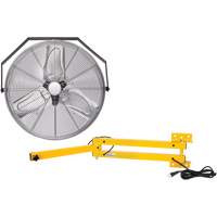 Industrial Workstation Fan Kit with Double Locking Arm, Industrial, 3 Speed, 24" Diameter Mukwa Safety Services