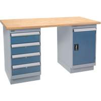 Pre-Designed Workbench, Door & Drawers, 2500 lbs. Cap., 72" W x 36" D, 34" H Mukwa Safety Services