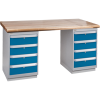 Pre-Designed Workbench, Dual Drawers, 2500 lbs. Cap., 72" W x 36" D, 34" H Mukwa Safety Services