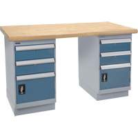 Heavy-Duty Workbench, Dual Drawers, 1500 lbs. Cap., 60" W x 36" D, 34" H Mukwa Safety Services