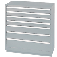 Armoires de rangement avec tiroirs, 7 tiroirs, 40-1/4" la x 22-1/2" p x 41-3/4" h, Gris Mukwa Safety Services