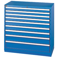 Armoires de rangement avec tiroirs, 9 tiroirs, 40-1/4" la x 22-1/2" p x 41-3/4" h, Bleu brillant Mukwa Safety Services