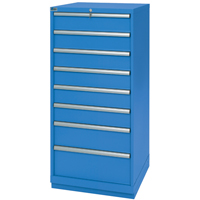 Armoires de rangement avec tiroirs, 8 tiroirs, 28-1/4" la x 28-1/2" p x 59-1/2" h, Bleu brillant Mukwa Safety Services